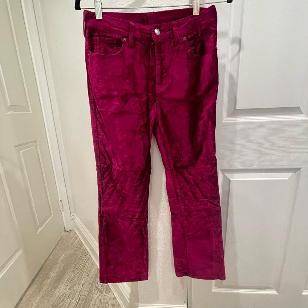 Free People Velvet Fuscia Jeans